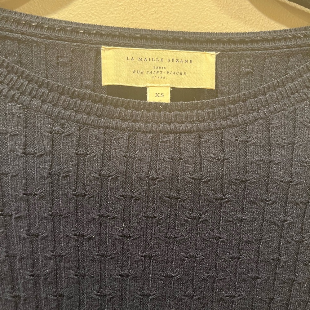 Sezane Dita Sweater In Navy, XS - Picture 3 of 6